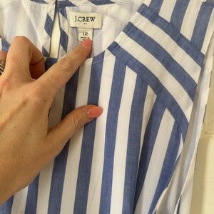 J. Crew Blue & White Striped Sleeveless Dress with Belt